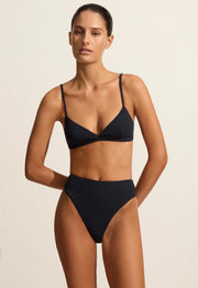 Nineties High Waist Brief - Navy Crinkle - Matteau